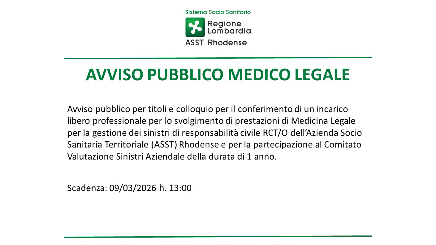 Bando avviso pubblico medico legale